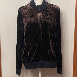 Susan Graver Black and Brown Velveteen Jacket
